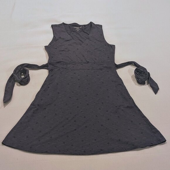 Toad & Co Cue Sleeveless Wrap Knee Length Dress, Blue Heather, Women's Large - Picture 4 of 6